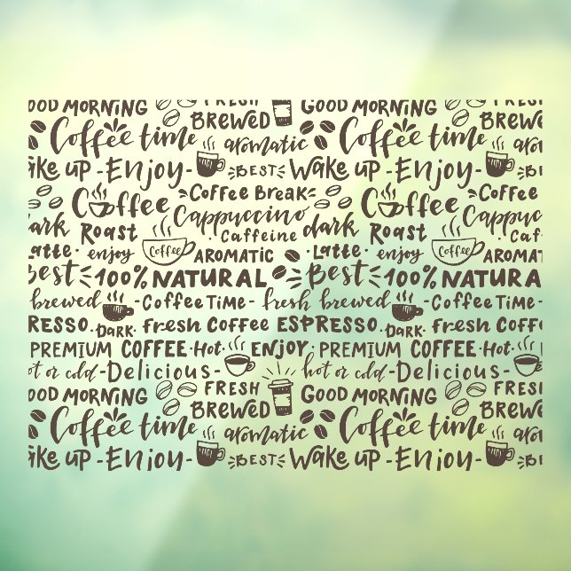 Coffee shop window decals, modern window cling (Sheet 3)