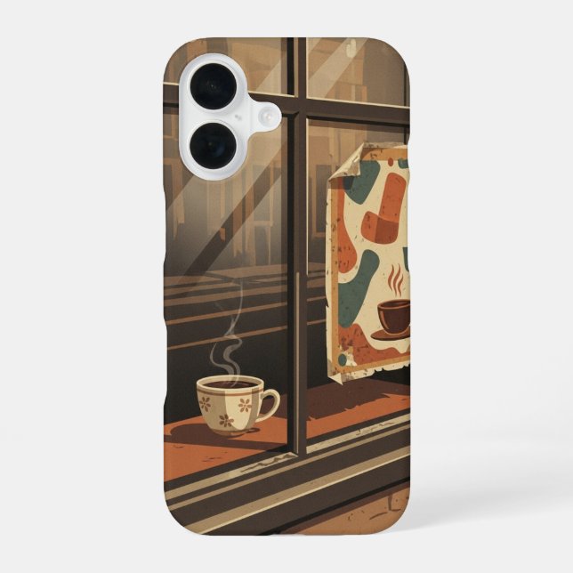 Coffee Shop Window View iPhone Case (Back)