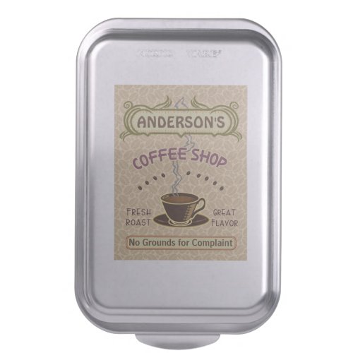 Coffee Shop with Cup Create Your Own Personalized Cake Pan