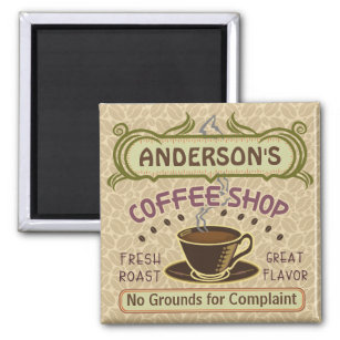 Coffee Shop with Cup Create Your Own Personalized Magnet