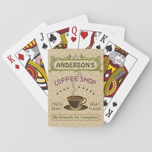 Coffee Shop with Cup Create Your Own Personalized Playing Cards