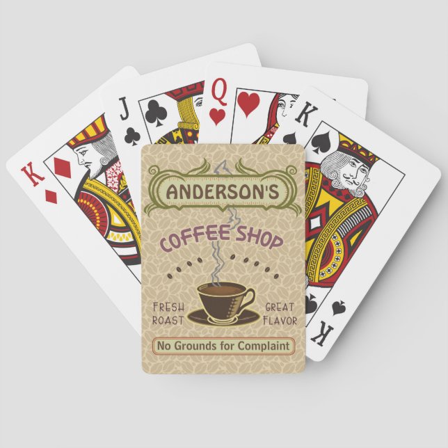 Coffee Shop with Cup Create Your Own Personalized Poker Cards (Back)