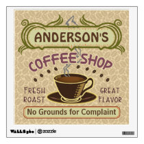 Coffee Shop with Cup Create Your Own Personalized Wall Decal