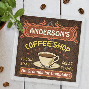 Coffee Shop with Mug Create Your Own Personalized Acrylic Tray