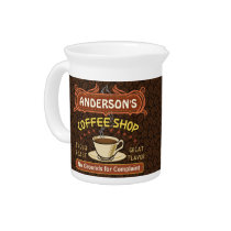 Coffee Shop with Mug Create Your Own Personalized Beverage Pitcher