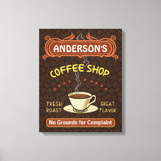 Coffee Shop with Mug Create Your Own Personalized Canvas Print