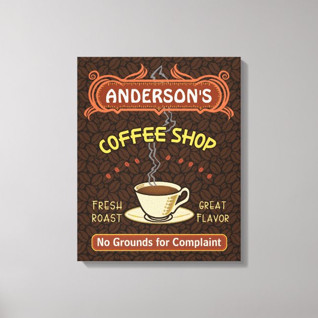 Coffee Shop with Mug Create Your Own Personalized Canvas Print (Front)