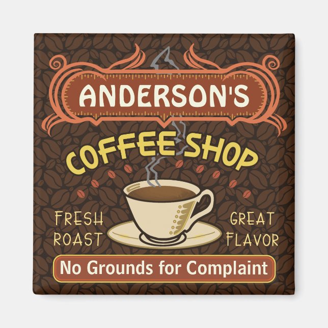 Coffee Shop with Mug Create Your Own Personalized Magnet (Front)