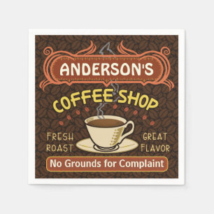 Coffee Shop with Mug Create Your Own Personalized Paper Napkins