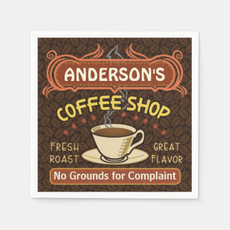 Coffee Shop with Mug Create Your Own Personalized Paper Napkins