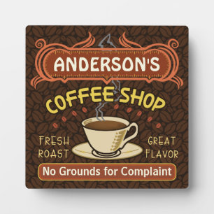 Coffee Shop with Mug Create Your Own Personalized Plaque