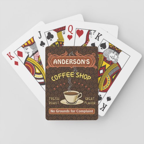 Coffee Shop with Mug Create Your Own Personalized Playing Cards