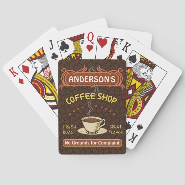 Coffee Shop with Mug Create Your Own Personalized Poker Cards (Back)