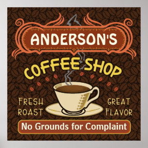 Coffee Shop with Mug Create Your Own Personalized Poster