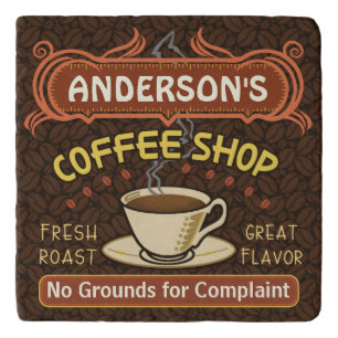 Coffee Shop with Mug Create Your Own Personalized Trivet