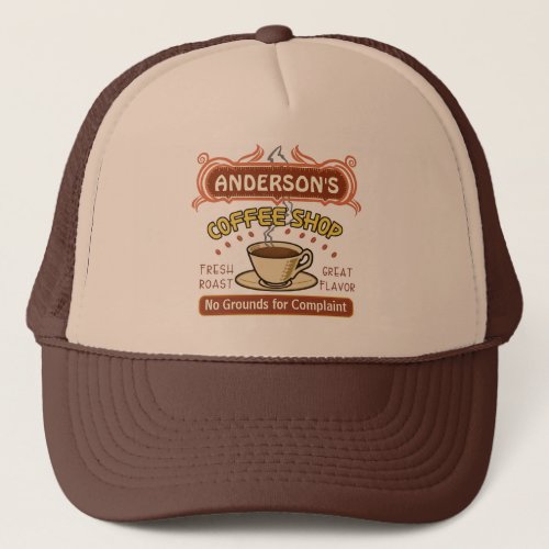 Coffee Shop with Mug Create Your Own Personalized Trucker Hat