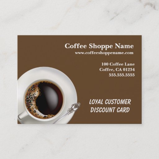 Customizable Coffee Shoppe Business and Punch Cards Business Card Template