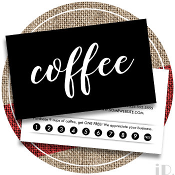 Coffee Shoppe Loyalty Punch Card by identica at Zazzle