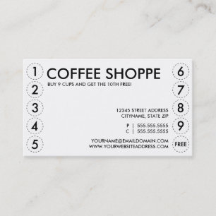 COFFEE SHOPPE punch card