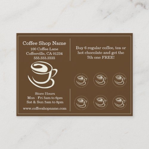 Coffee Shoppe Punch Cards