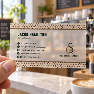 Coffee Shops with Modern Design  Clear Business Cards