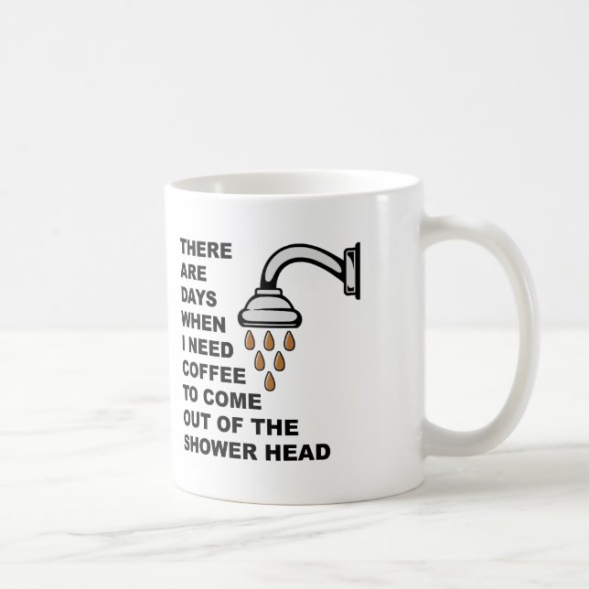 Coffee Shower Head Funny Mug or Travel Mug (Right)