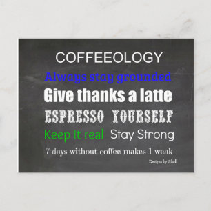 Coffee Sign Coffeeology Postcard