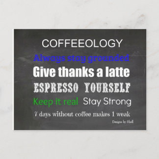 Coffee Sign Coffeeology Postcard
