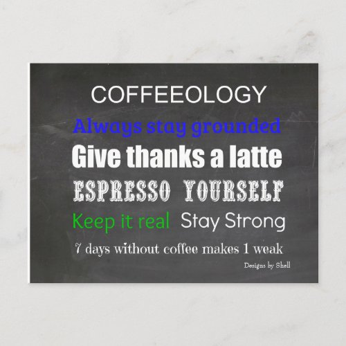 Coffee Sign Coffeeology Postcard
