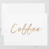 "Coffee" Sign | Stylish Gold Rose Hand Lettered (Front/Back)