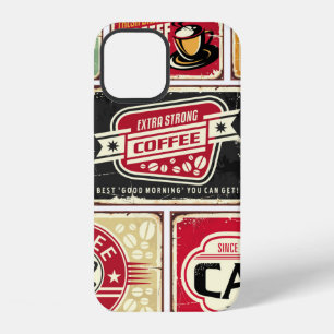Coffee signs and labels collection. Retro and vint iPhone 12 Case