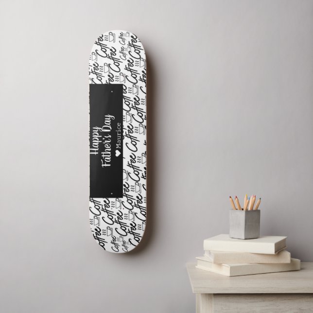 Coffee Simple Elegant Modern Fathers Day  Skateboard (Wall Art)