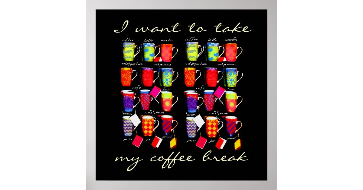 Coffee Slang Mug Art poster Zazzle
