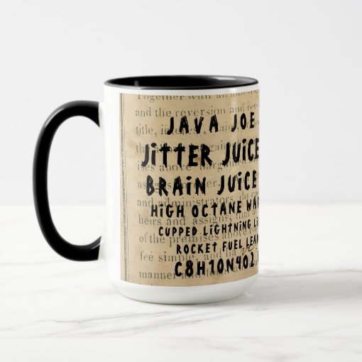 COFFEE SLANG NAMES FOR COFFEE ON EPHEMERA OLD DEED MUG | Zazzle