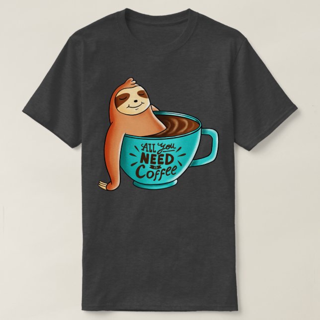 Coffee Sloth T-Shirt (Design Front)