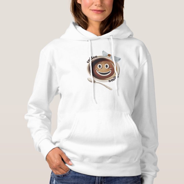 Coffee Smile Funny Cute Sweet Hoodie (Front)