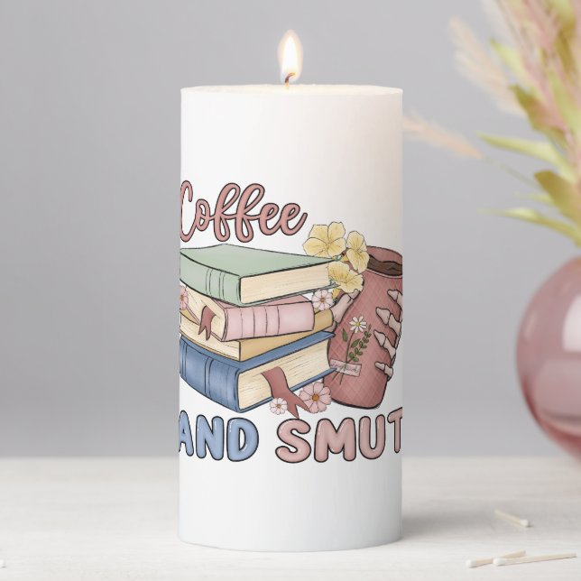Coffee & Smut Books | Nerdy Gifts | Pillar Candle (In Situ)