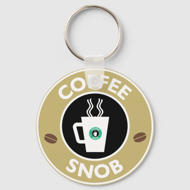 Coffee Snob, Coffee Humor Keychain (Front)