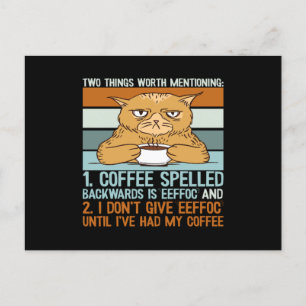 Coffee Spelled Backwards - Funny Cat Postcard