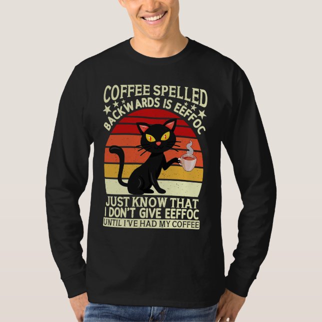 Coffee spelled backwards is eeffoc drinker Barista T-Shirt (Front)