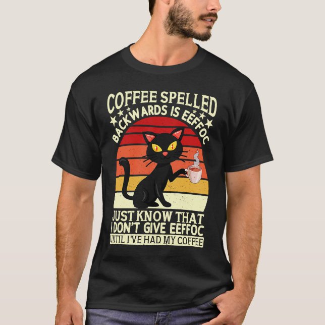 Coffee spelled backwards is eeffoc drinker Barista T-Shirt (Front)