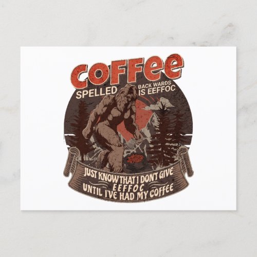 Coffee Spelled Backwards Is Eeffoc  Holiday Postcard