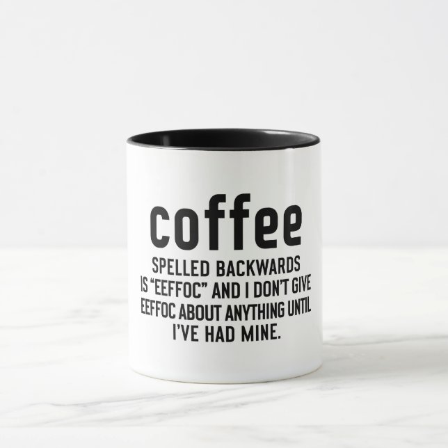 Coffee Spelled Backwards Mug (Center)