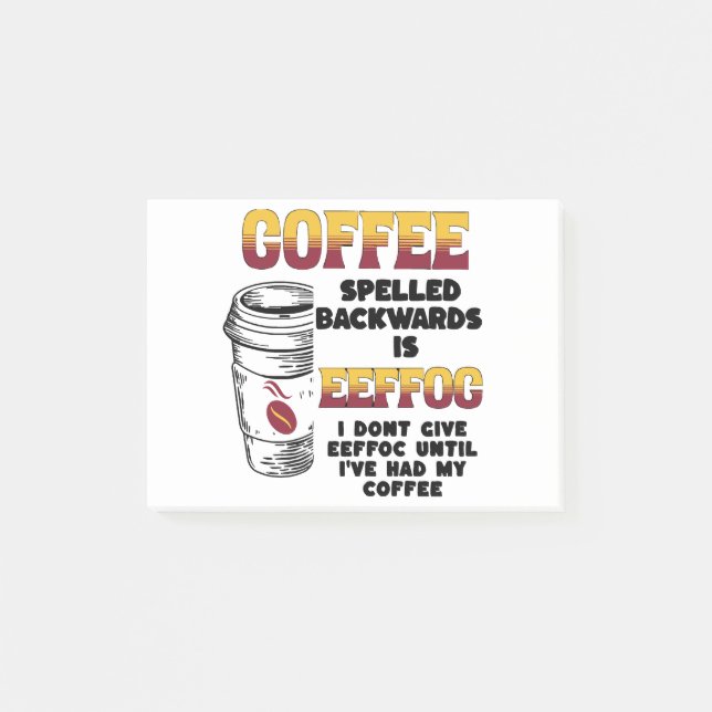 Coffee Spelled Backwards  Post-it Notes (Front)