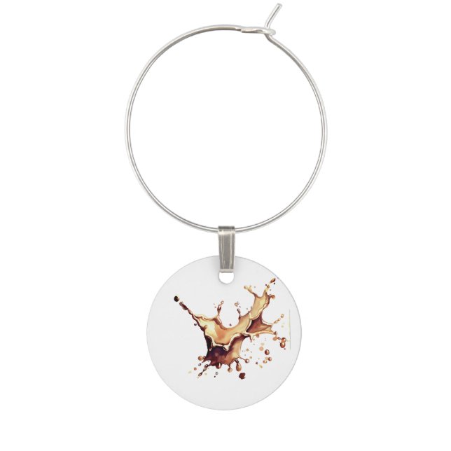 Coffee Spill Wine Charm (Front)