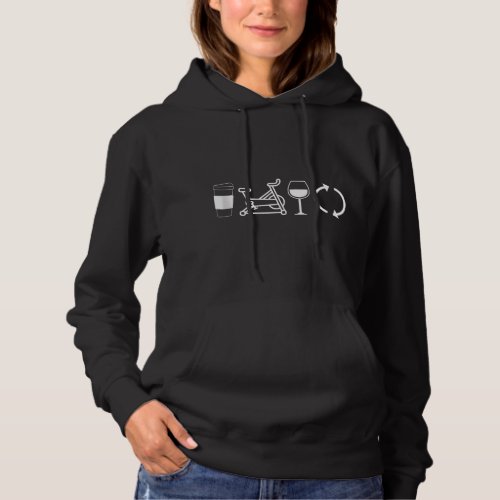 Coffee Spin Wine Repeat Funny Spinning Class Worko Hoodie