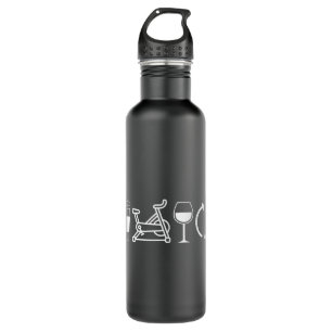 Coffee Spin Wine Repeat Funny Spinning Class Worko Stainless Steel Water Bottle