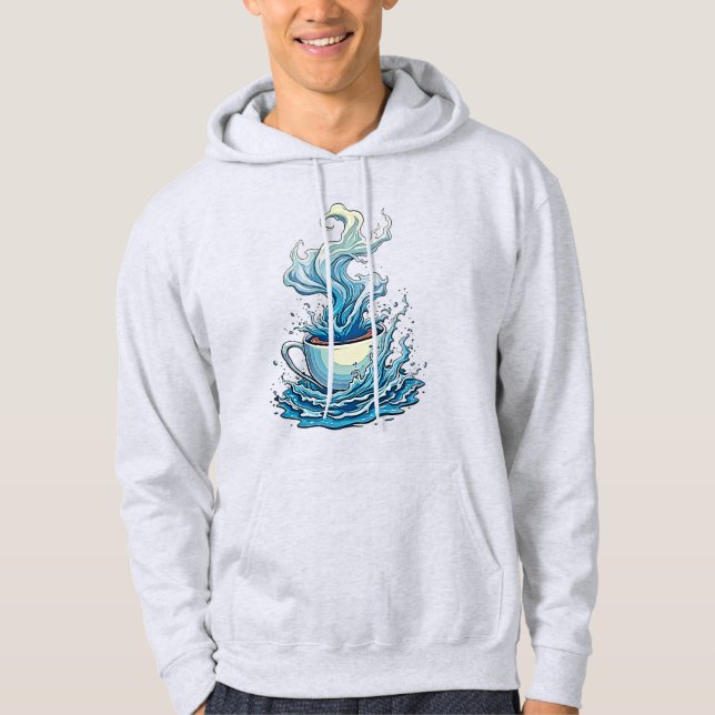 Coffee Splash: Dynamic Art Hoodie (Front)