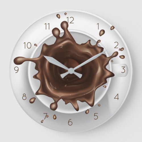 Coffee Splash Large Clock