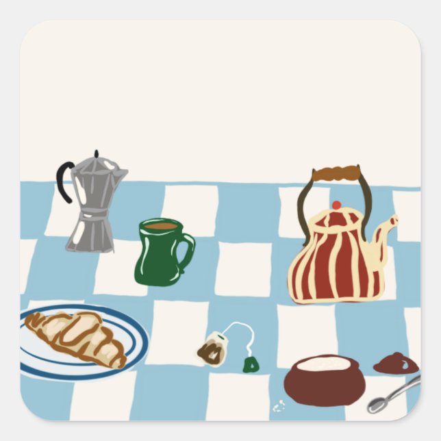 coffee  square sticker (Front)